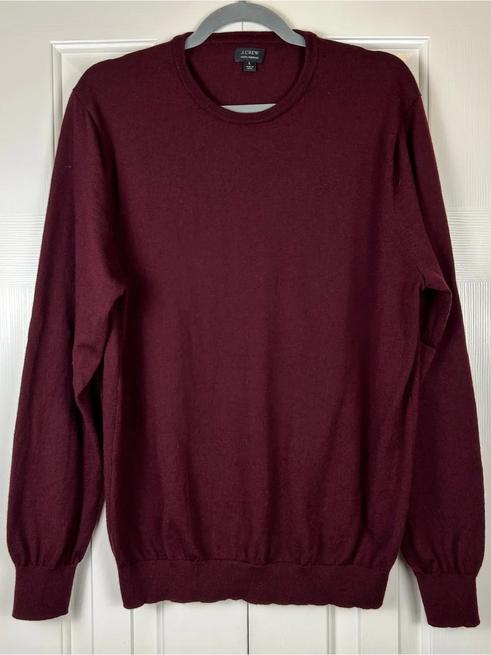 J. Crew 100% Merino Wool Burgundy Sweater